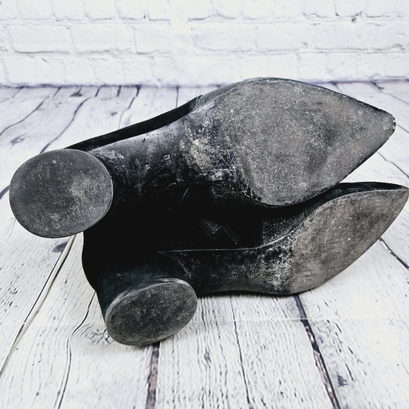 SIGERSON MORRISON | Zero suede & leather patchwork pointed toe ankle boots - Picture 9 of 13